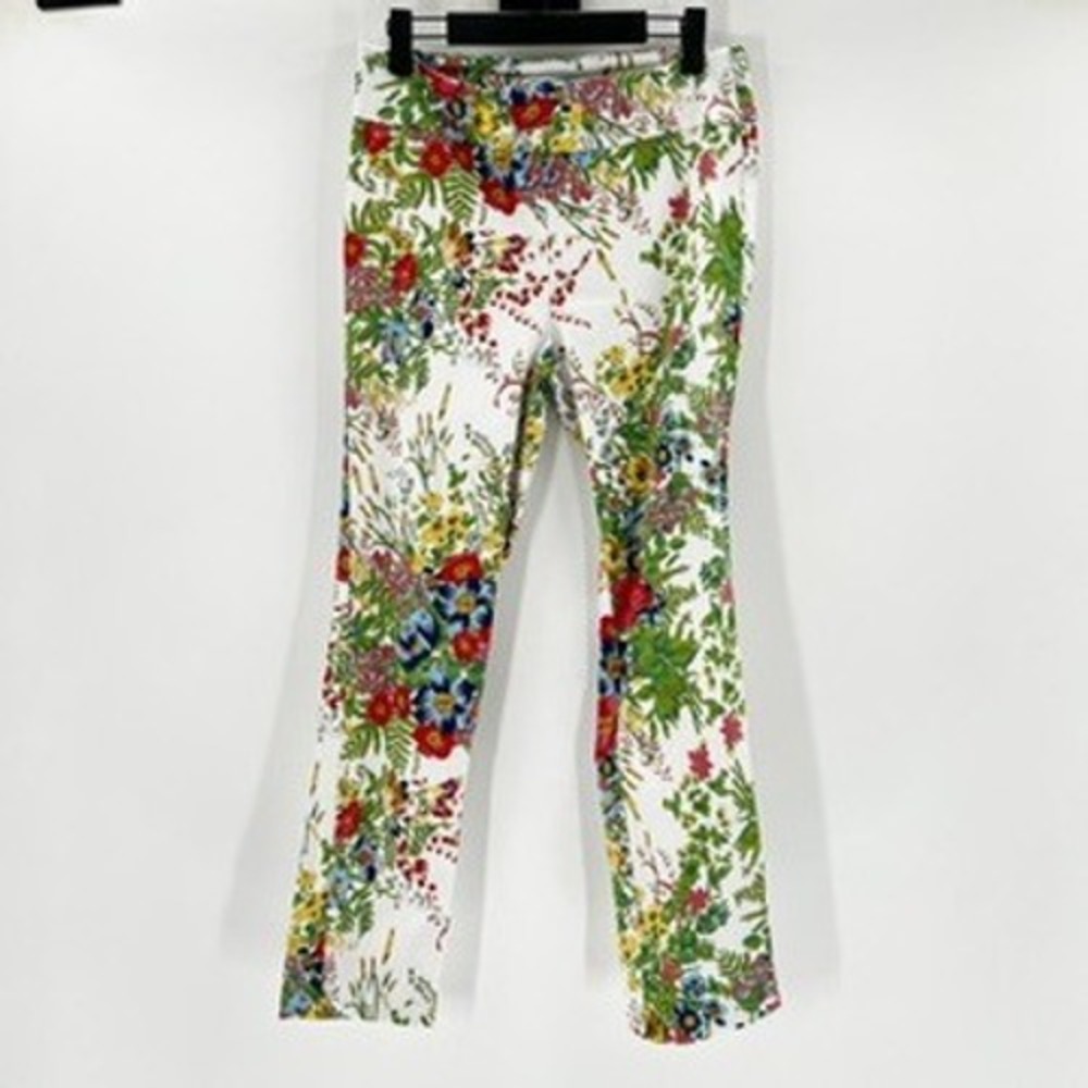 Soft Surroundings Women's Multicolor Floral‎ Print Flare Leg Pants Size M